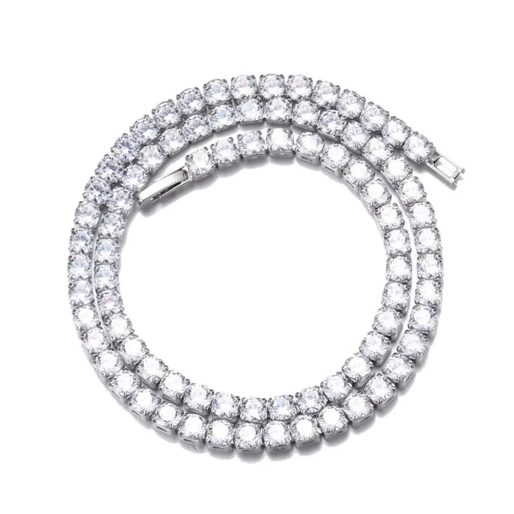 ⭐ Beautiful 20" Diamond Infinity Necklace With 5mm Diamonds 18k White Gold ⭐ - Picture 7 of 7